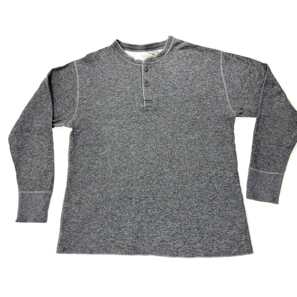 Vintage L.L. Bean Wool Blend Henley Gray XL Y2K